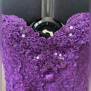 Purple Beaded Lace Lingerie - Night Magic - Medium